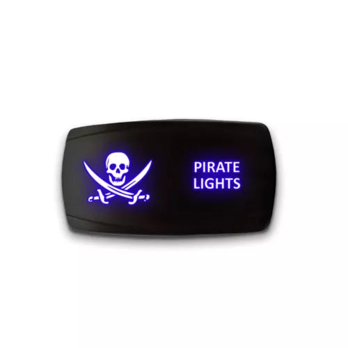 PIRATE LIGHTS - Laser Etched 5-Pin Single Pole Single Throw Horizontal Rocker Switch ON-OFF SPST Toggle Switch 20A 12V