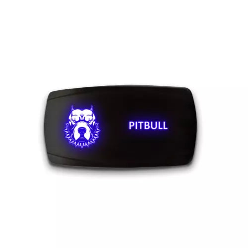 PITBULL - Laser Etched 5-Pin Single Pole Single Throw Horizontal Rocker Switch ON-OFF SPST Toggle Switch 20A 12V