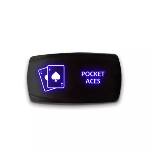 POCKET ACES - Laser Etched 5-Pin Single Pole Single Throw Horizontal Rocker Switch ON-OFF SPST Toggle Switch 20A 12V