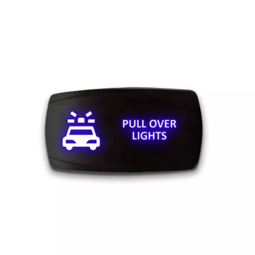 PULL OVER LIGHTS - Laser Etched 5-Pin Single Pole Single Throw Horizontal Rocker Switch ON-OFF SPST Toggle Switch 20A 12V