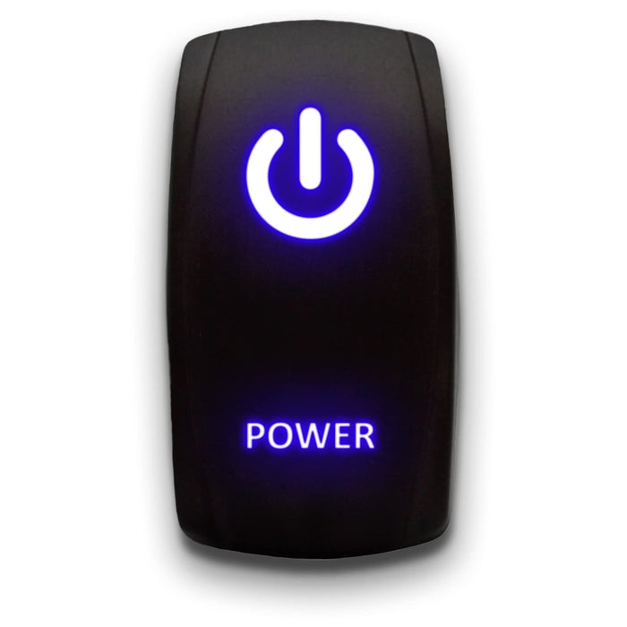 POWER - Laser Etched 5-Pin Single Pole Single Throw Vertical Rocker Switch ON-OFF SPST Toggle Switch 20A 12V