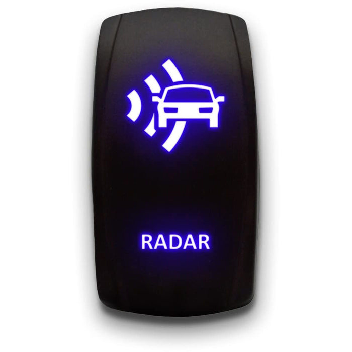 RADAR - Laser Etched 5-Pin Single Pole Single Throw Vertical Rocker Switch ON-OFF SPST Toggle Switch 20A 12V