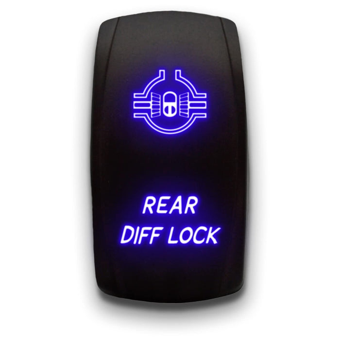 REAR DIFF LOCK - Laser Etched 5-Pin Single Pole Single Throw Vertical Rocker Switch ON-OFF SPST Toggle Switch 20A 12V
