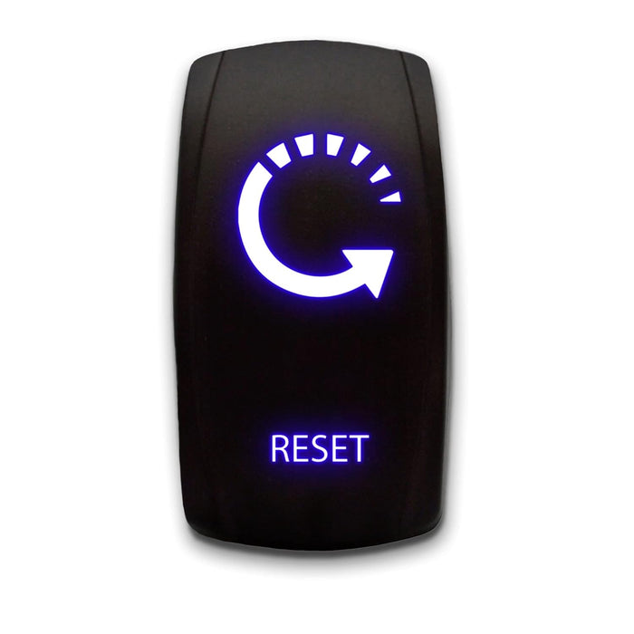 RESET - Laser Etched 5-Pin Single Pole Single Throw Vertical Rocker Switch ON-OFF SPST Toggle Switch 20A 12V