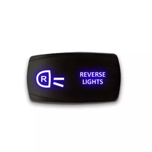 REVERSE LIGHTS - Laser Etched 5-Pin Single Pole Single Throw Horizontal Rocker Switch ON-OFF SPST Toggle Switch 20A 12V
