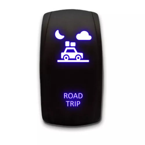 ROAD TRIP - Laser Etched 5-Pin Single Pole Single Throw Vertical Rocker Switch ON-OFF SPST Toggle Switch 20A 12V