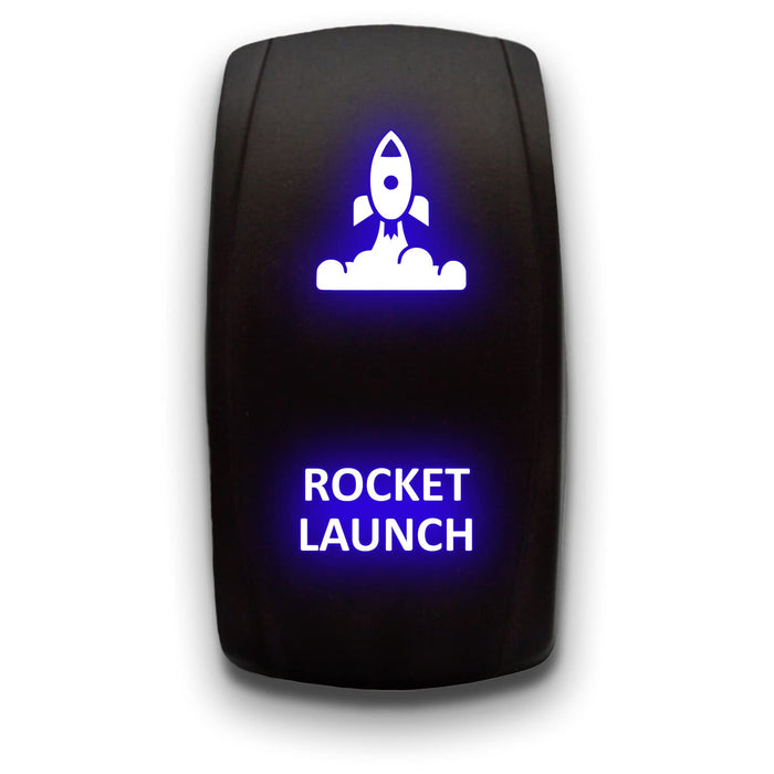 ROCKET LAUNCH - Laser Etched 5-Pin Single Pole Single Throw Vertical Rocker Switch ON-OFF SPST Toggle Switch 20A 12V