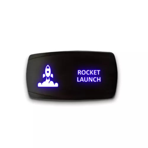 ROCKET LAUNCH - Laser Etched 5-Pin Single Pole Single Throw Horizontal Rocker Switch ON-OFF SPST Toggle Switch 20A 12V