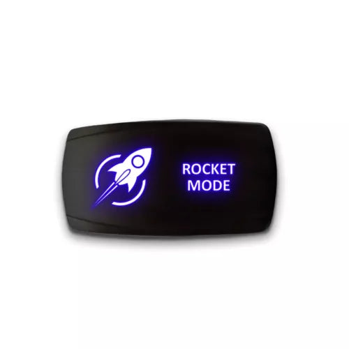 ROCKET MODE - Laser Etched 5-Pin Single Pole Single Throw Horizontal Rocker Switch ON-OFF SPST Toggle Switch 20A 12V