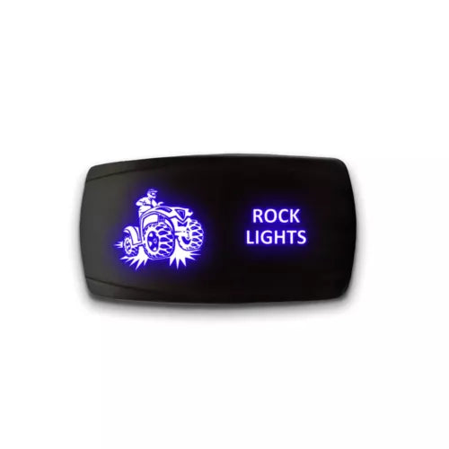 ROCK LIGHTS - Laser Etched 5-Pin Single Pole Single Throw Horizontal Rocker Switch ON-OFF SPST Toggle Switch 20A 12V