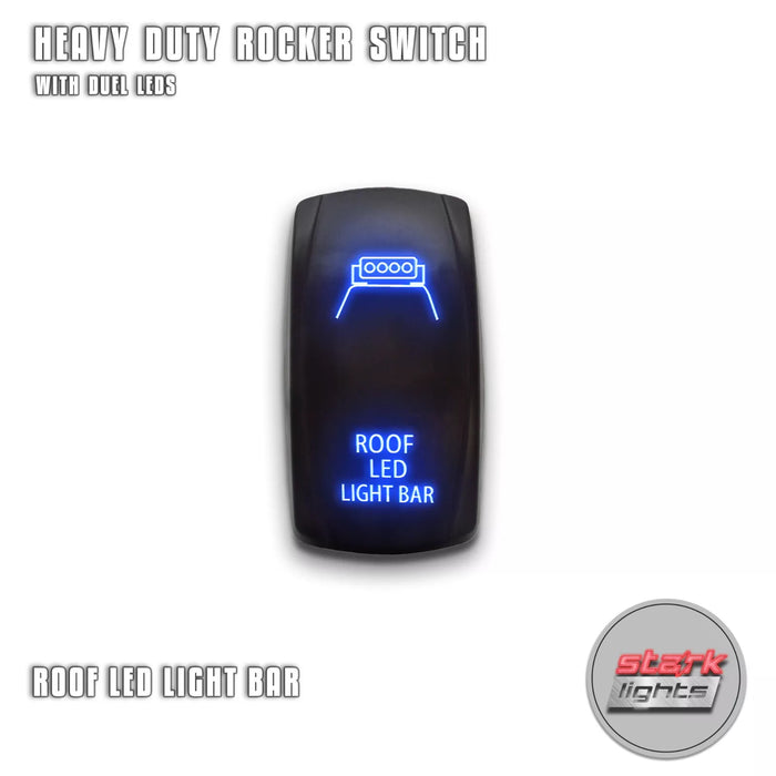 ROOF LED LIGHT BAR - Laser Etched 5-Pin Single Pole Single Throw Vertical Rocker Switch ON-OFF SPST Toggle Switch 20A 12V