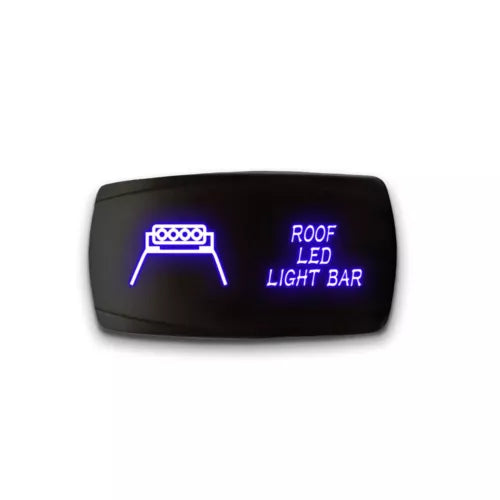 ROOF LED LIGHTBAR - Laser Etched 5-Pin Single Pole Single Throw Horizontal Rocker Switch ON-OFF SPST Toggle Switch 20A 12V