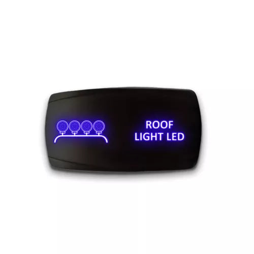 ROOF LIGHT LED - Laser Etched 5-Pin Single Pole Single Throw Horizontal Rocker Switch ON-OFF SPST Toggle Switch 20A 12V