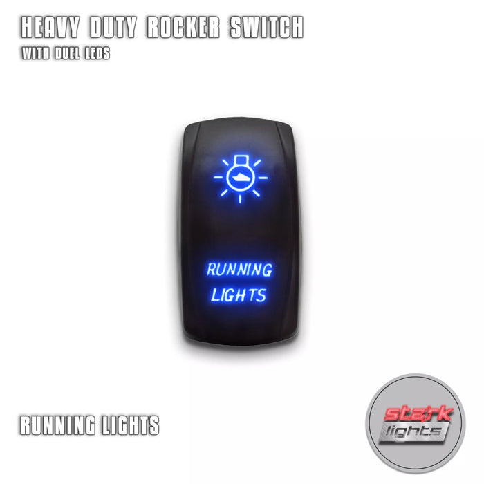 RUNNING LIGHTS - Laser Etched 5-Pin Single Pole Single Throw Vertical Rocker Switch ON-OFF SPST Toggle Switch 20A 12V