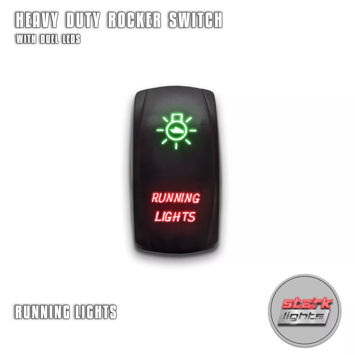 RUNNING LIGHTS - Laser Etched 5-Pin Single Pole Single Throw Vertical Rocker Switch ON-OFF SPST Toggle Switch 20A 12V