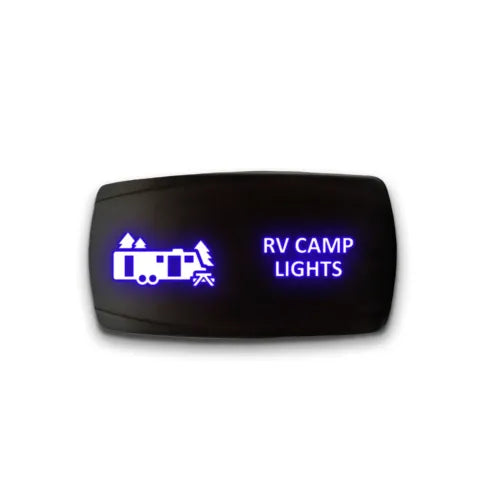 RV CAMP LIGHTS - Laser Etched 5-Pin Single Pole Single Throw Horizontal Rocker Switch ON-OFF SPST Toggle Switch 20A 12V