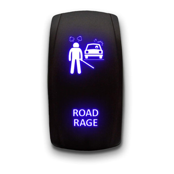 ROAD RAGE - Laser Etched 5-Pin Single Pole Single Throw Vertical Rocker Switch ON-OFF SPST Toggle Switch 20A 12V