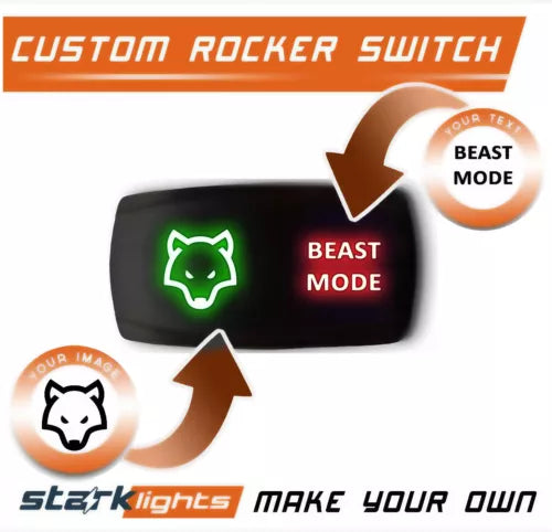 LIKE - Laser Etched 5-Pin Single Pole Single Throw Horizontal Rocker Switch ON-OFF SPST Toggle Switch 20A 12V