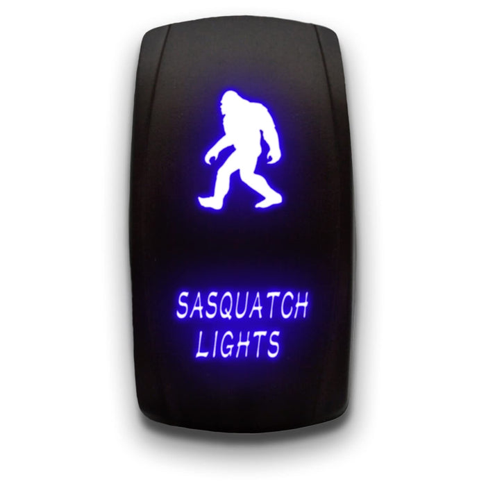 SASQUATCH LIGHTS - Laser Etched 5-Pin Single Pole Single Throw Vertical Rocker Switch ON-OFF SPST Toggle Switch 20A 12V