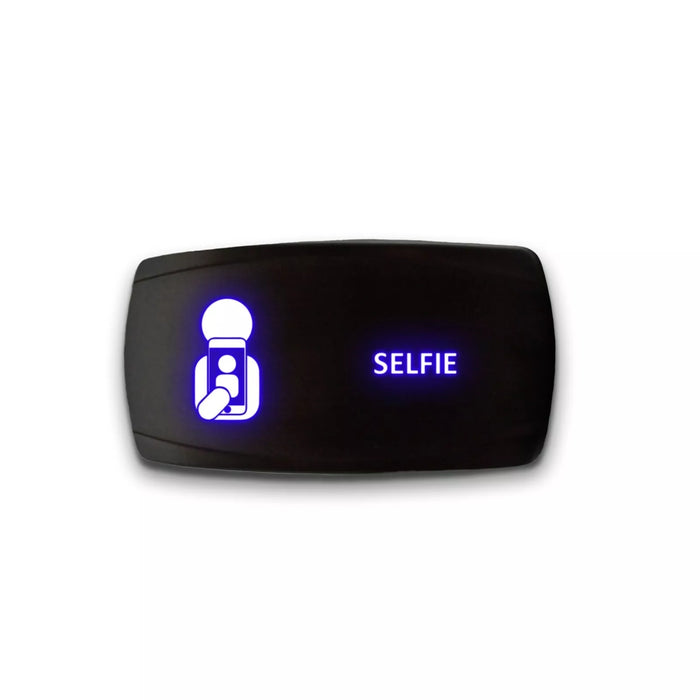 SELFIE - Laser Etched 5-Pin Single Pole Single Throw Horizontal Rocker Switch ON-OFF SPST Toggle Switch 20A 12V