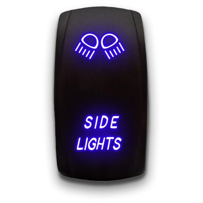 SIDE LIGHTS - Laser Etched 5-Pin Single Pole Single Throw Vertical Rocker Switch ON-OFF SPST Toggle Switch 20A 12V