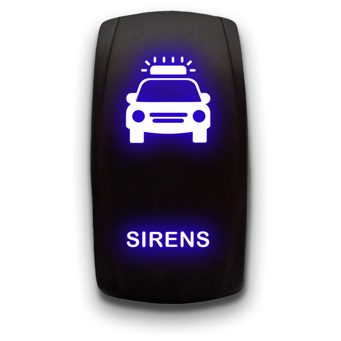 SIRENS - Laser Etched 5-Pin Single Pole Single Throw Vertical Rocker Switch ON-OFF SPST Toggle Switch 20A 12V