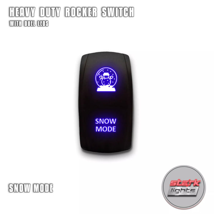 SNOW MODE - Laser Etched 5-Pin Single Pole Single Throw Vertical Rocker Switch ON-OFF SPST Toggle Switch 20A 12V