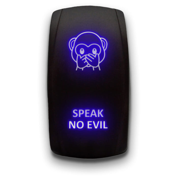 SPEAK NO EVIL - Laser Etched 5-Pin Single Pole Single Throw Vertical Rocker Switch ON-OFF SPST Toggle Switch 20A 12V