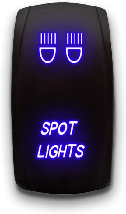 SPOT LIGHTS - Laser Etched 5-Pin Single Pole Single Throw Vertical Rocker Switch ON-OFF SPST Toggle Switch 20A 12V