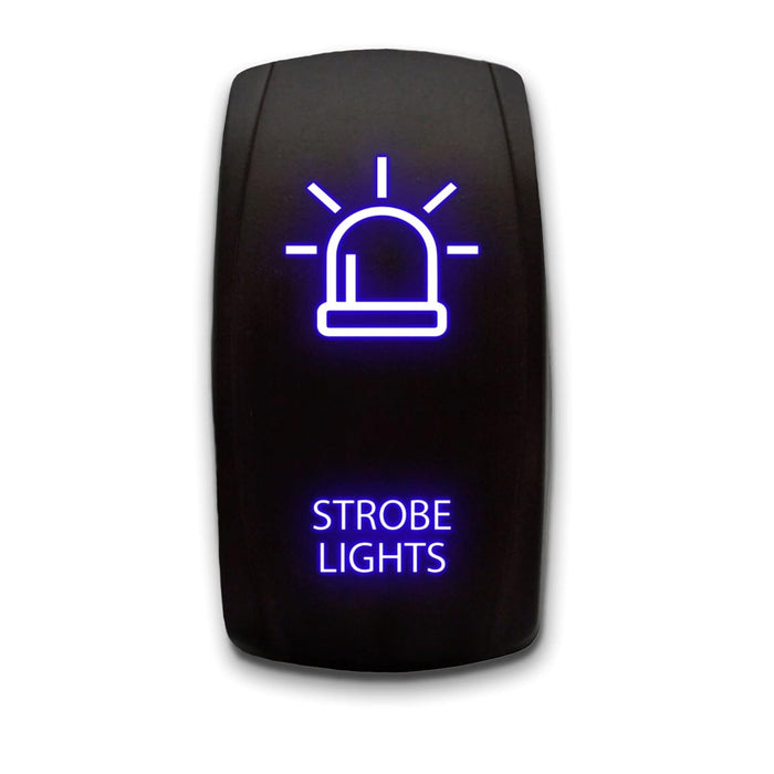 STROBE LIGHTS - Laser Etched 5-Pin Single Pole Single Throw Vertical Rocker Switch ON-OFF SPST Toggle Switch 20A 12V