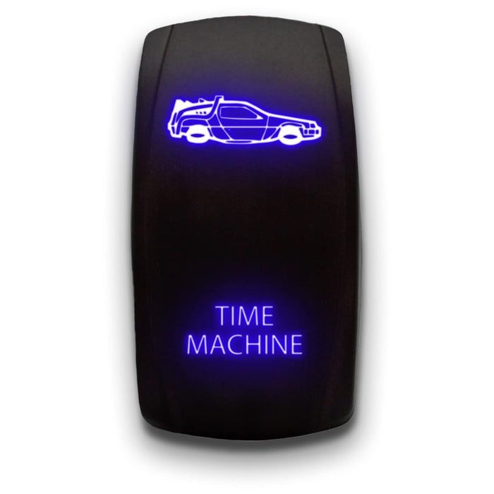 TIME MACHINE - Laser Etched 5-Pin Single Pole Single Throw Vertical Rocker Switch ON-OFF SPST Toggle Switch 20A 12V