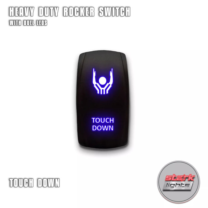 TOUCH DOWN - Laser Etched 5-Pin Single Pole Single Throw Vertical Rocker Switch ON-OFF SPST Toggle Switch 20A 12V