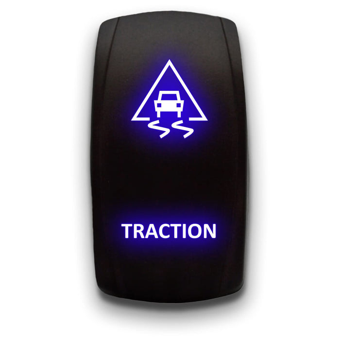 TRACTION - Laser Etched 5-Pin Single Pole Single Throw Vertical Rocker Switch ON-OFF SPST Toggle Switch 20A 12V