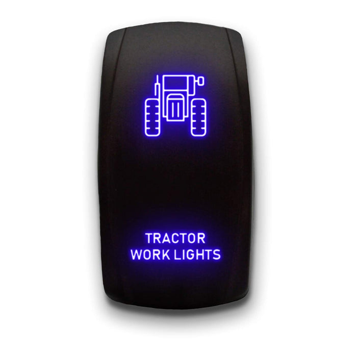 TRACTOR WORK LIGHTS - Laser Etched 5-Pin Single Pole Single Throw Vertical Rocker Switch ON-OFF SPST Toggle Switch 20A 12V
