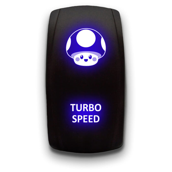 TURBO SPEED - Laser Etched 5-Pin Single Pole Single Throw Vertical Rocker Switch ON-OFF SPST Toggle Switch 20A 12V