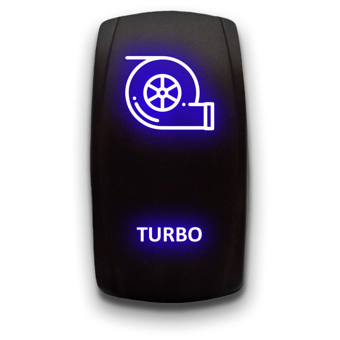 TURBO - Laser Etched 5-Pin Single Pole Single Throw Vertical Rocker Switch ON-OFF SPST Toggle Switch 20A 12V