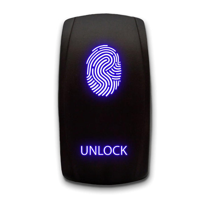 UNLOCK - Laser Etched 5-Pin Single Pole Single Throw Vertical Rocker Switch ON-OFF SPST Toggle Switch 20A 12V