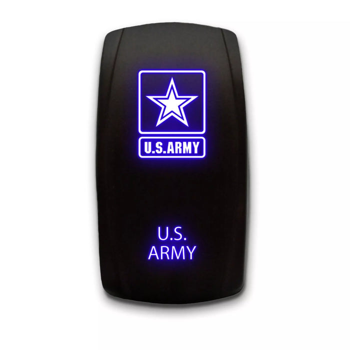 US ARMY - Laser Etched 5-Pin Single Pole Single Throw Vertical Rocker Switch ON-OFF SPST Toggle Switch 20A 12V