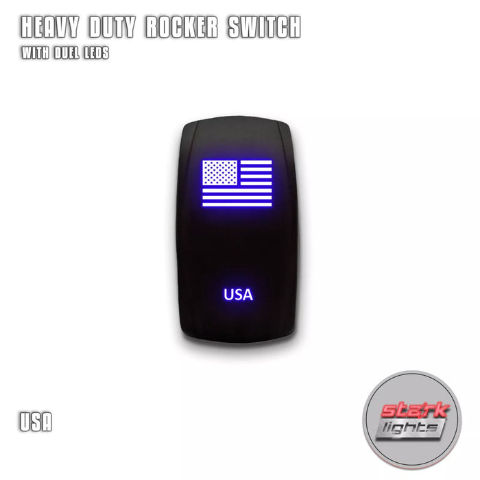 USA - Laser Etched 5-Pin Single Pole Single Throw Vertical Rocker Switch ON-OFF SPST Toggle Switch 20A 12V