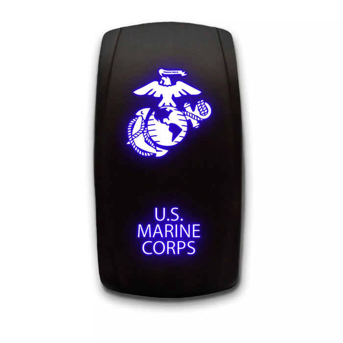 US MARINE CORPS - Laser Etched 5-Pin Single Pole Single Throw Vertical Rocker Switch ON-OFF SPST Toggle Switch 20A 12V