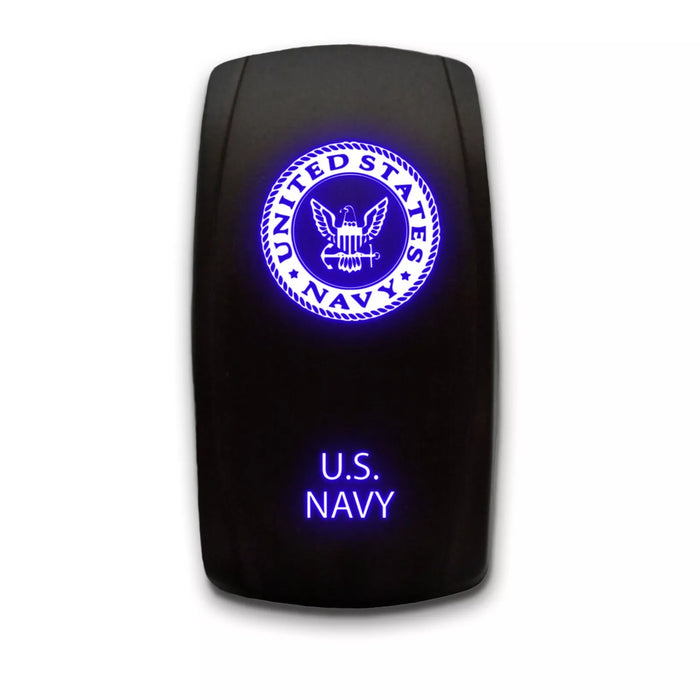 US NAVY - Laser Etched 5-Pin Single Pole Single Throw Vertical Rocker Switch ON-OFF SPST Toggle Switch 20A 12V