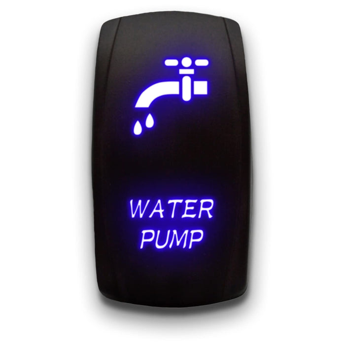 WATER PUMP - Laser Etched 5-Pin Single Pole Single Throw Vertical Rocker Switch ON-OFF SPST Toggle Switch 20A 12V