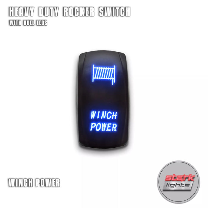 WINCH POWER - Laser Etched 5-Pin Single Pole Single Throw Vertical Rocker Switch ON-OFF SPST Toggle Switch 20A 12V