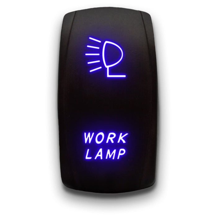 WORK LAMP LEFT - Laser Etched 5-Pin Single Pole Single Throw Vertical Rocker Switch ON-OFF SPST Toggle Switch 20A 12V