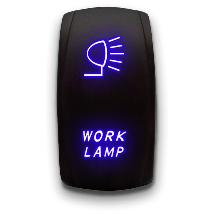 WORK LAMP RIGHT - Laser Etched 5-Pin Single Pole Single Throw Vertical Rocker Switch ON-OFF SPST Toggle Switch 20A 12V