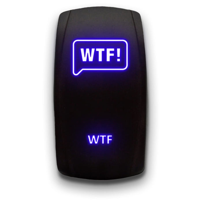WTF - Laser Etched 5-Pin Single Pole Single Throw Vertical Rocker Switch ON-OFF SPST Toggle Switch 20A 12V