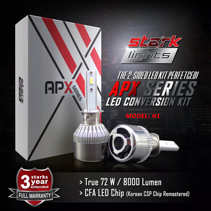 Stark Industries APX Series LED Headlights Conversion Kit - White 6000K - Fog Light Bulbs - H1