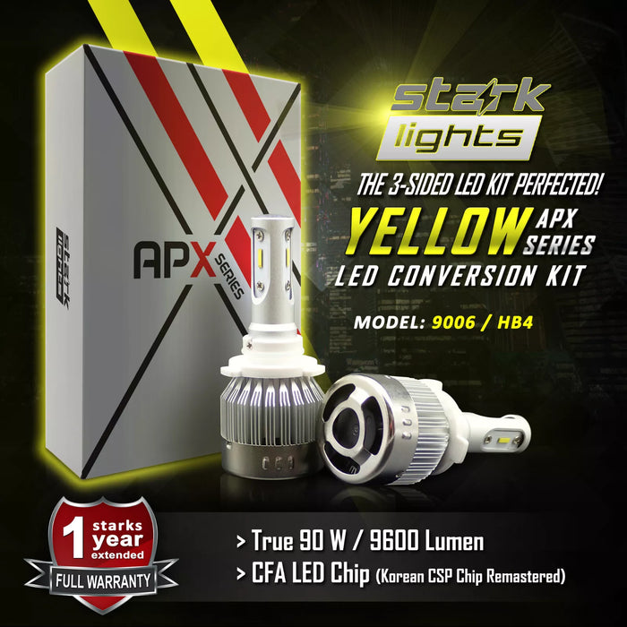 Stark Industries APX Series LED Headlights Conversion Kit - Yellow 3000K - High Beam Bulbs - 9005 / HB3