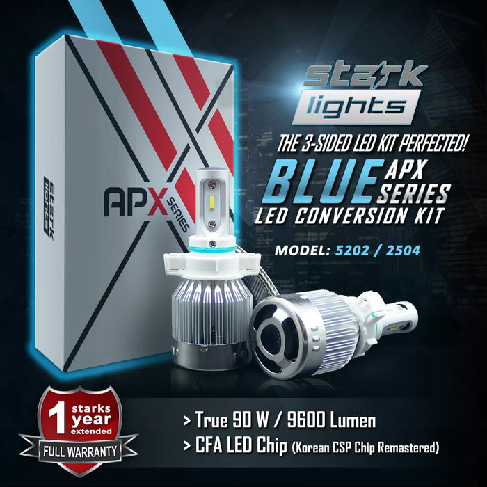Stark Industries APX Series LED Headlights Conversion Kit - Blue 8000K - Fog Light Bulbs - 5202 / 2504