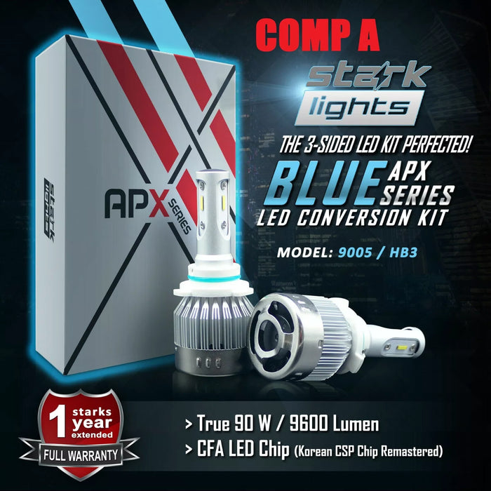 Stark Industries APX Series LED Headlights Conversion Kit - Blue 8000K - High Beam Bulbs - 9005 / HB3
